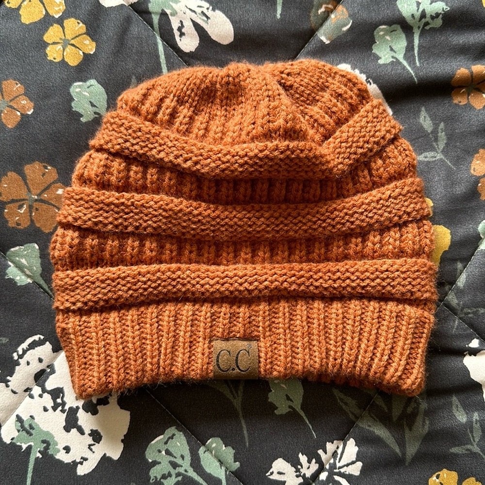 Burnt Orange Knit Beanie